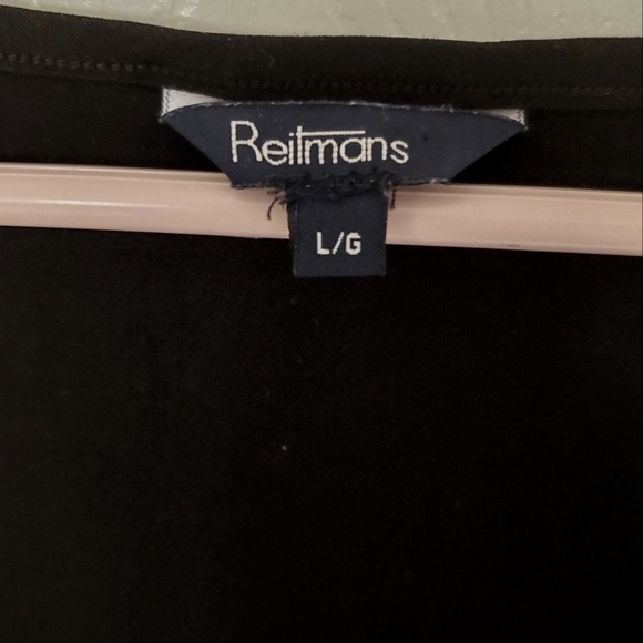 REITMANS Y2K FRINGE TANK TOP SLEEVELESS CASUAL STRETCH BLACK WOMENS LARGE - Picture 3 of 5